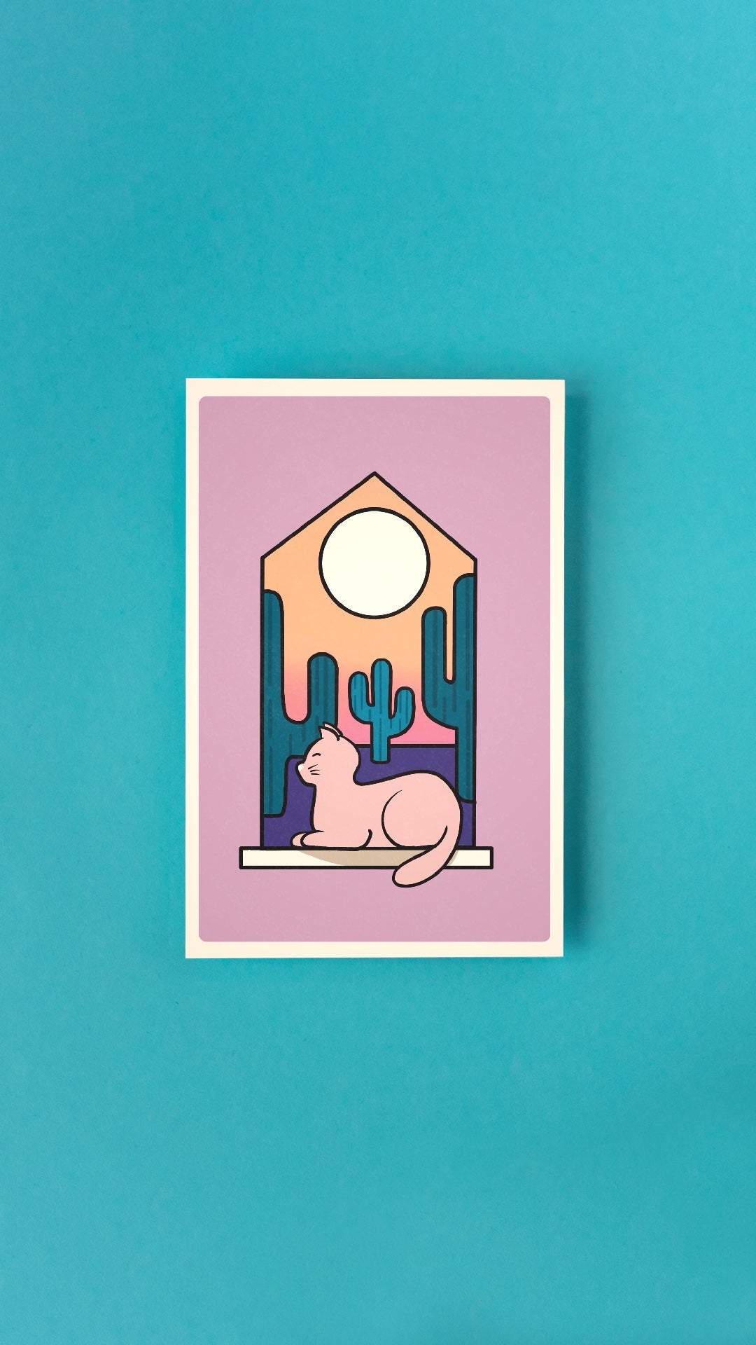 Window Cat No. 2 Postcard