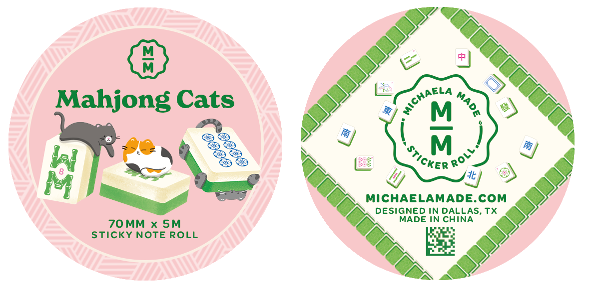 Mahjong Cats Sticky Note Roll