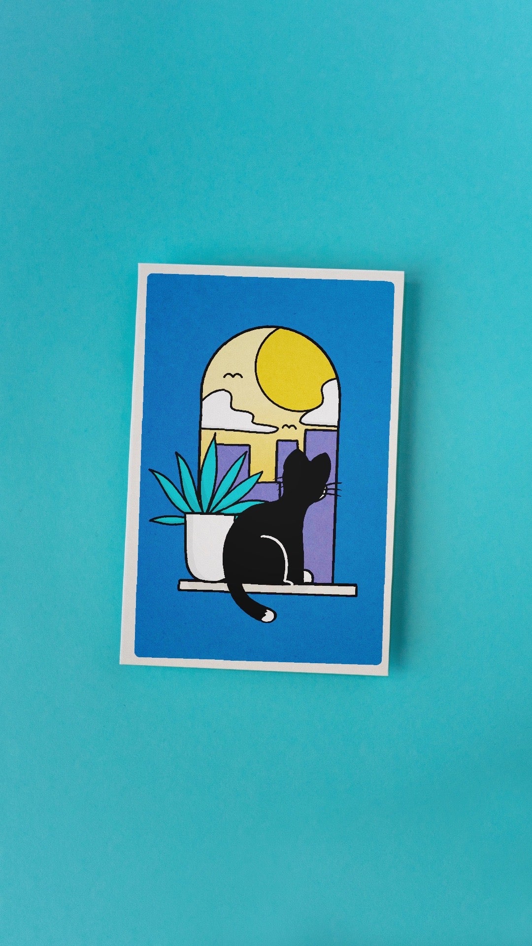 Window Cat No. 1 Postcard