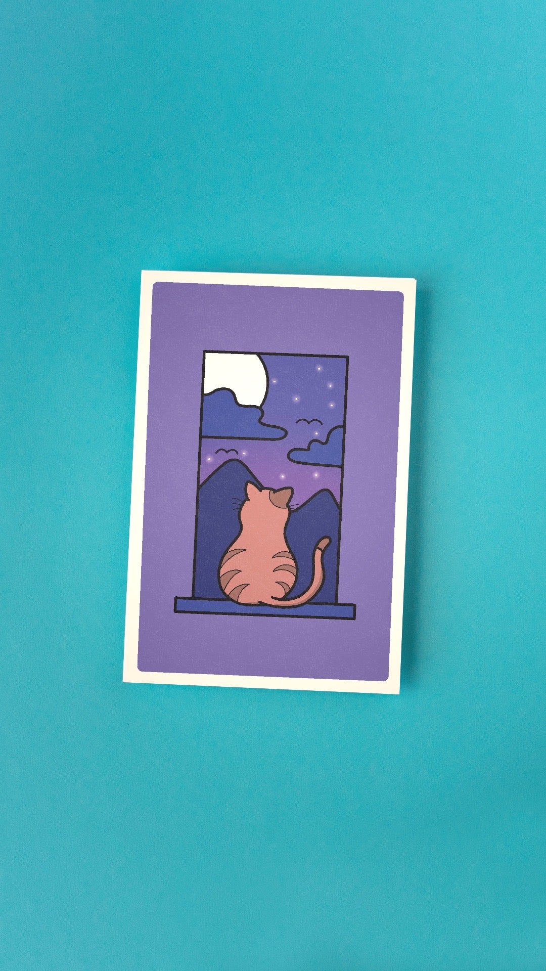 Window Cat No. 3 Postcard