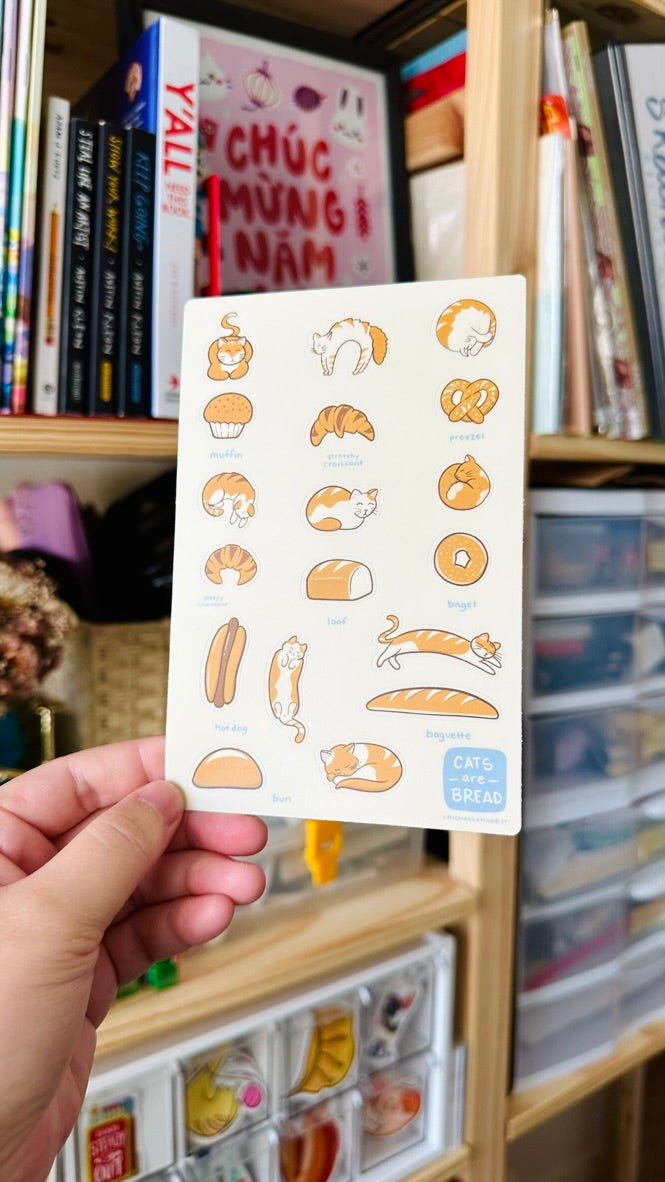 Bread Cats Sticker Sheet