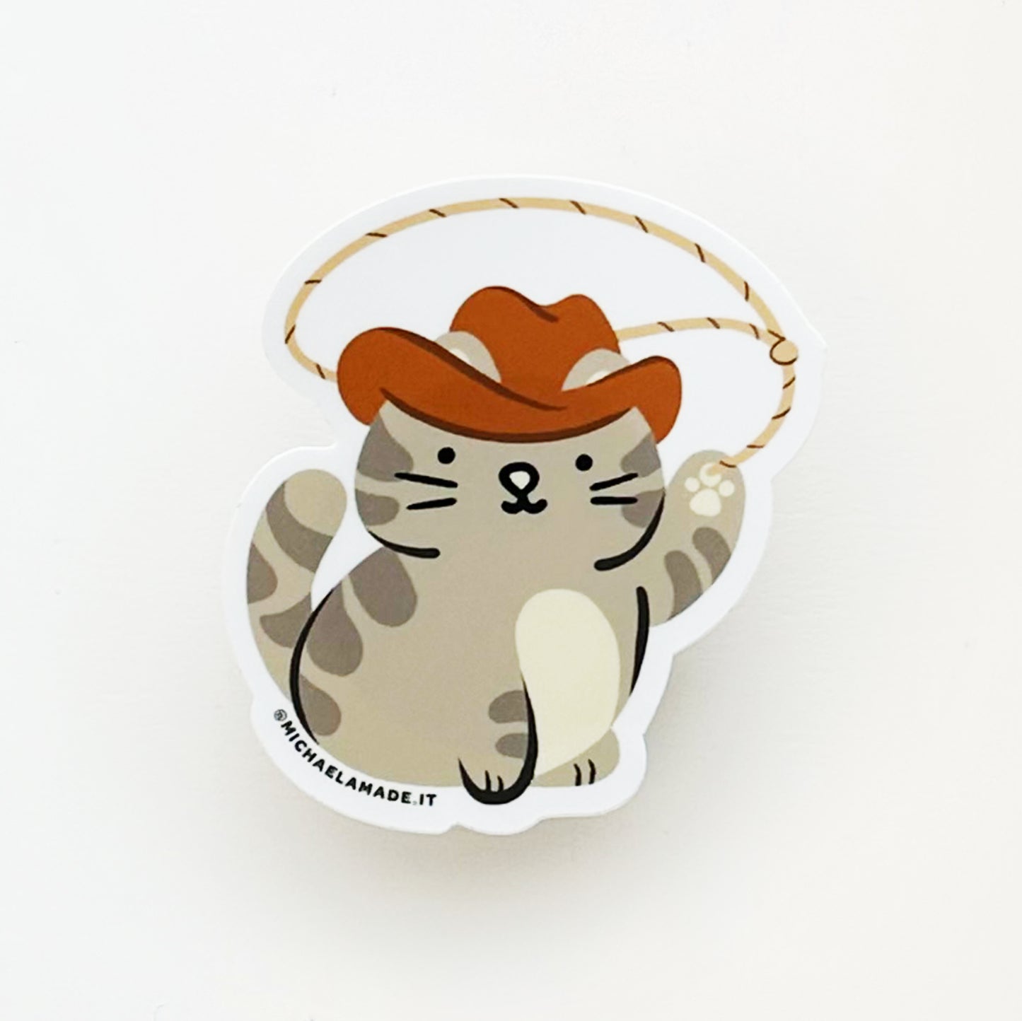 Cowboy Task Cat Sticker