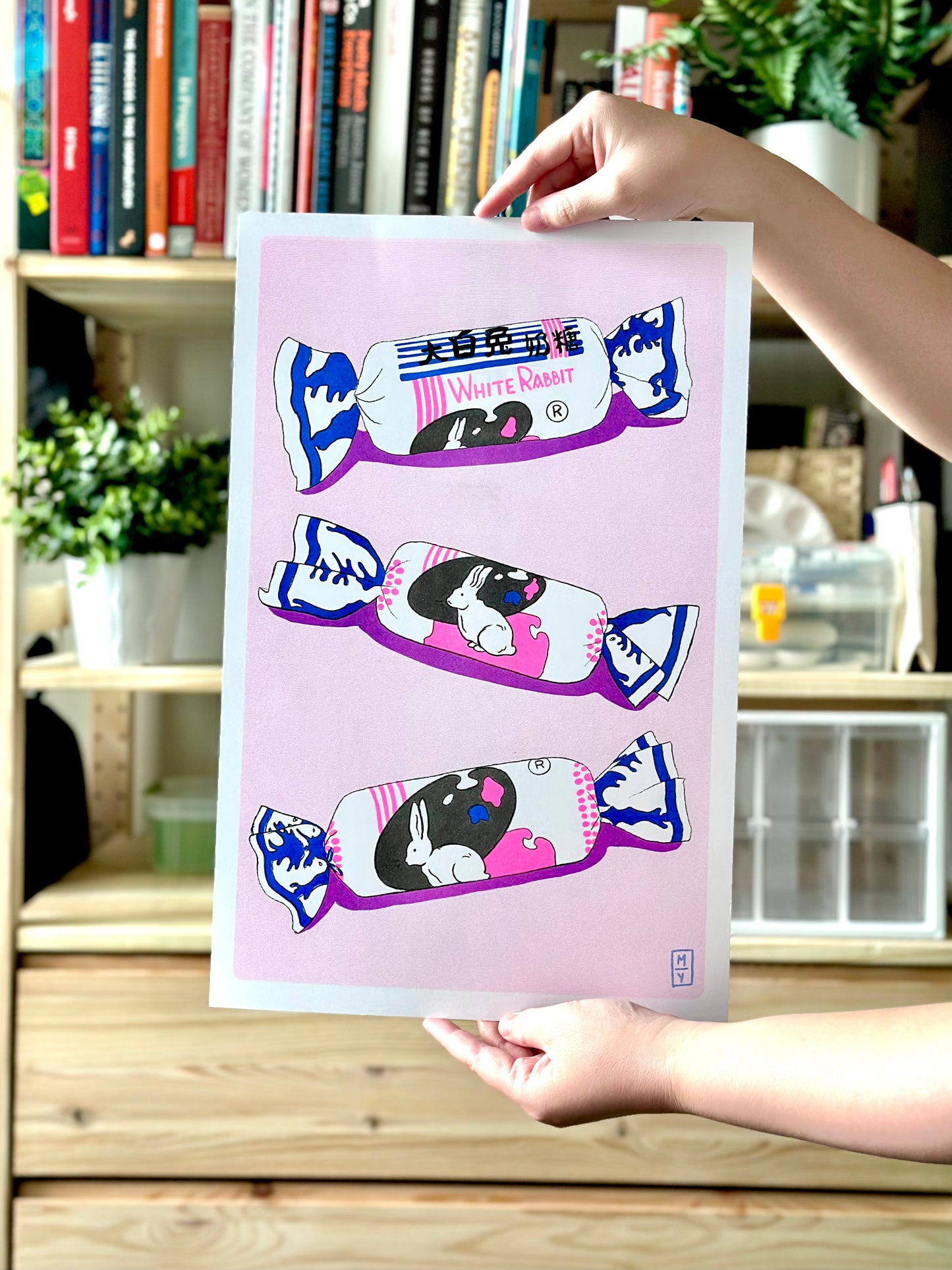 White Rabbit Candy Riso Poster