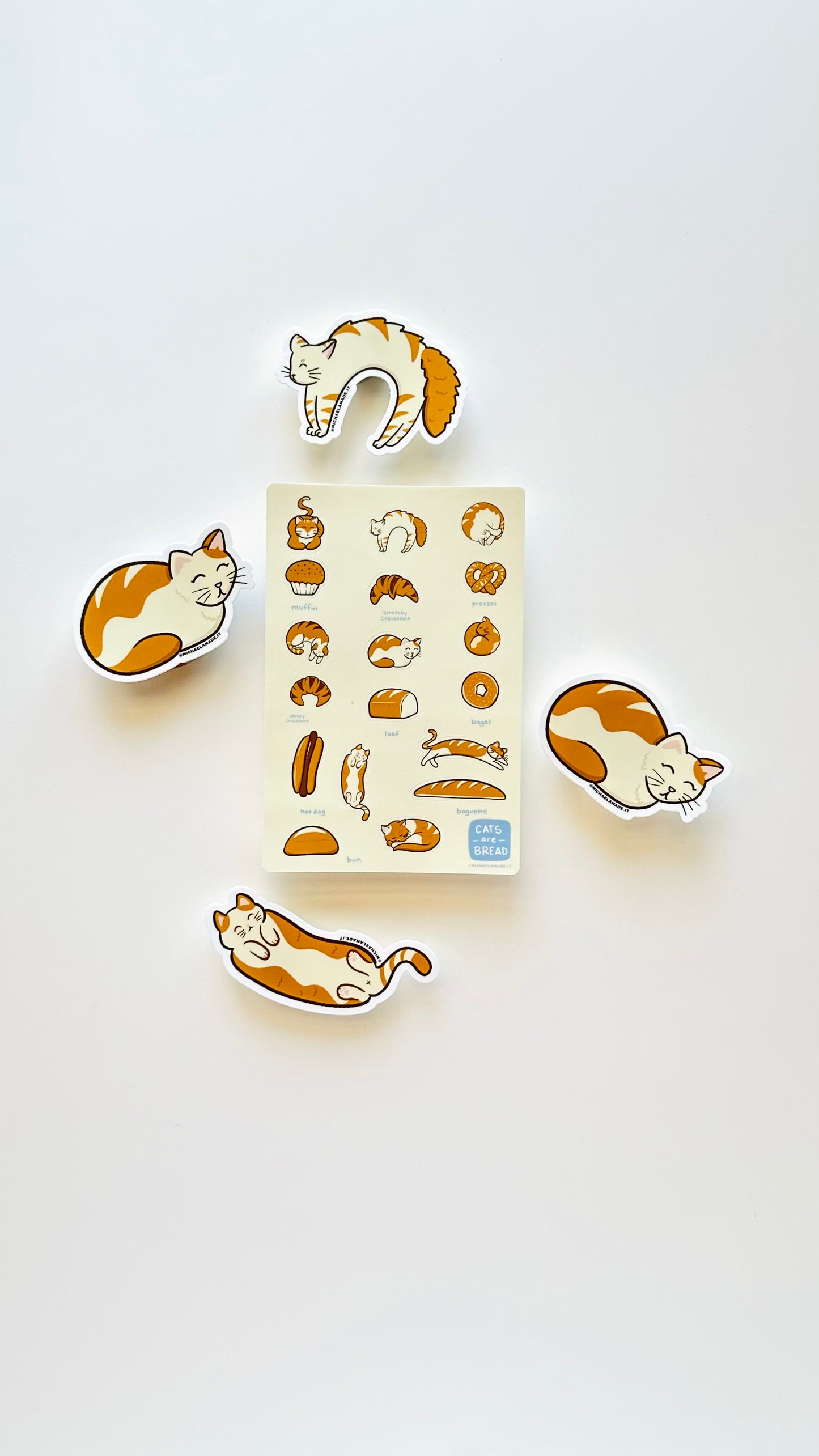 Bread Cats Sticker Sheet