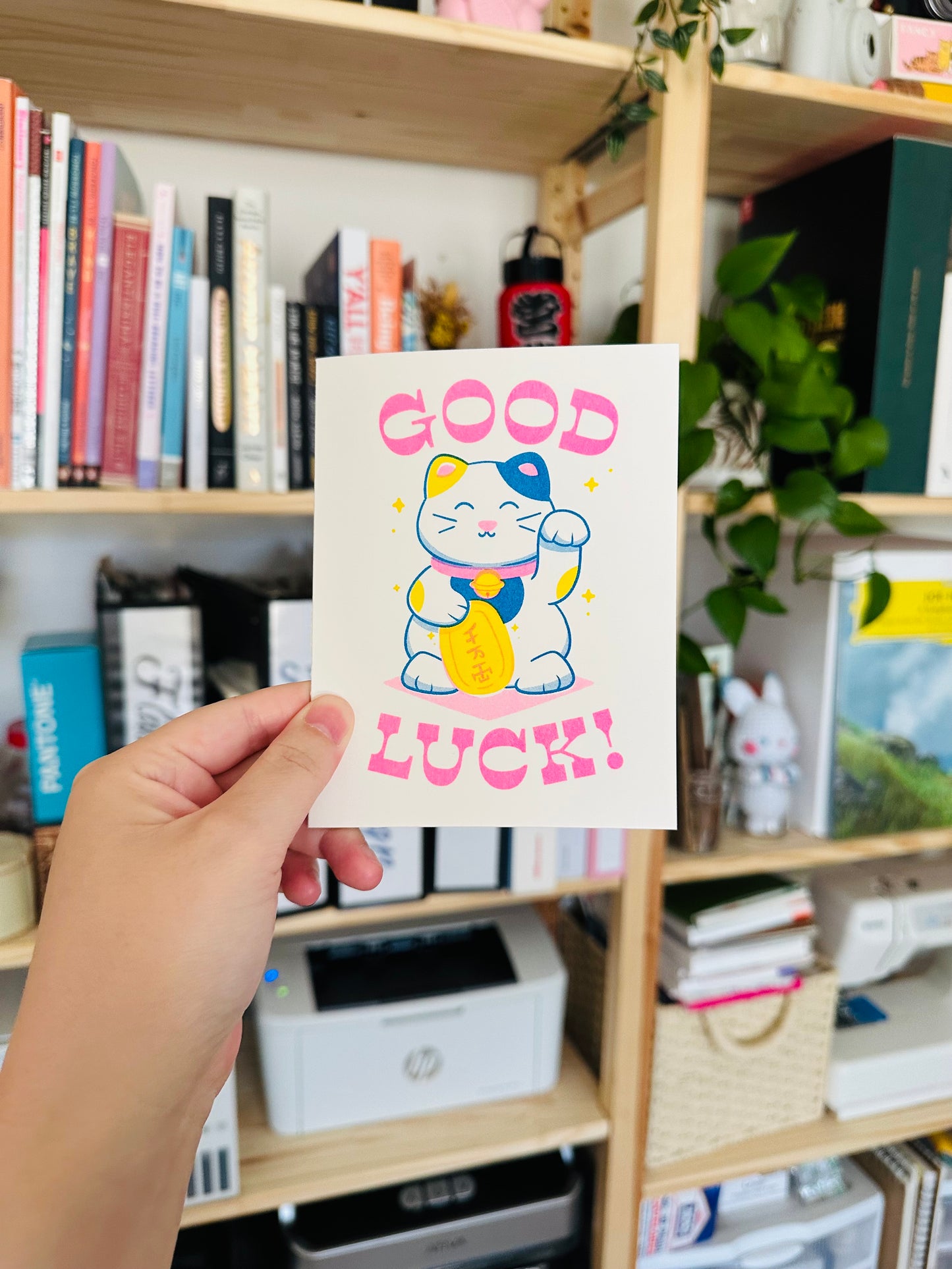 Good Lucky Cat Greeting Card