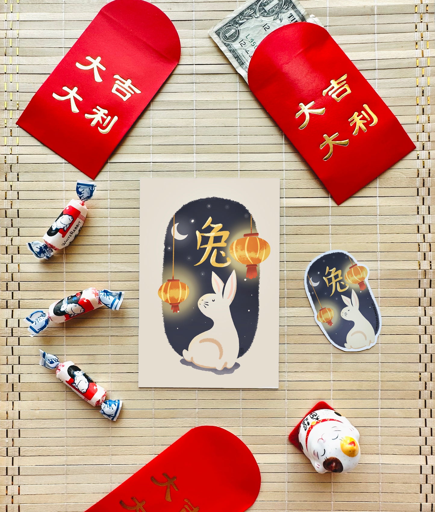 Lunar New Year 2023: Rabbit Postcard