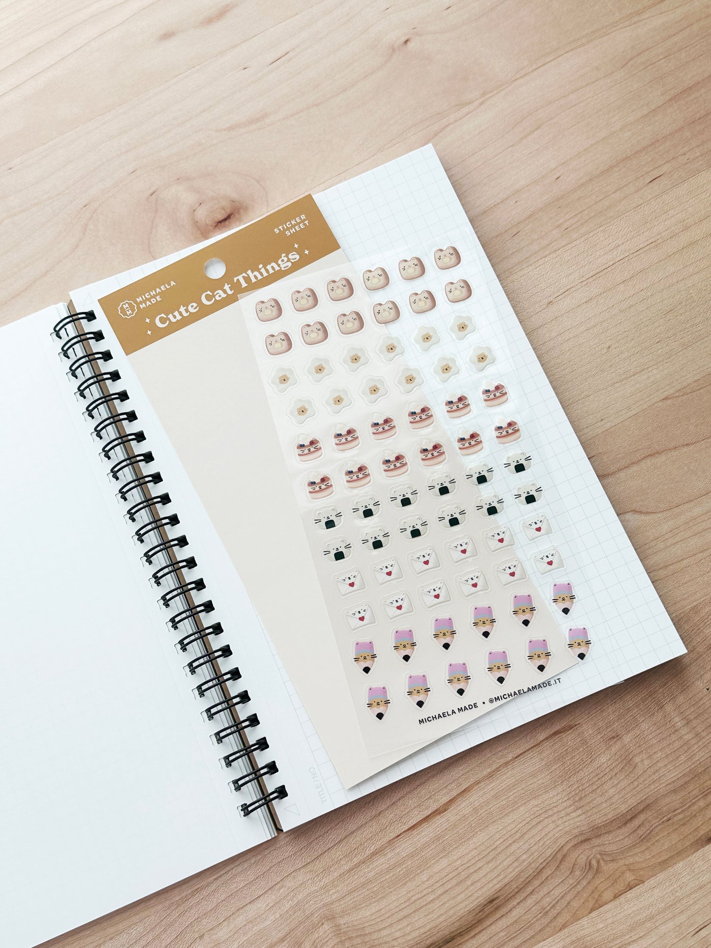 Cute Cat Things PET Sticker Sheet