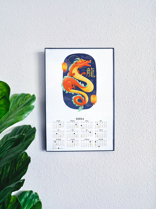 Lunar New Year Dragon 2024 Calendar & Poster