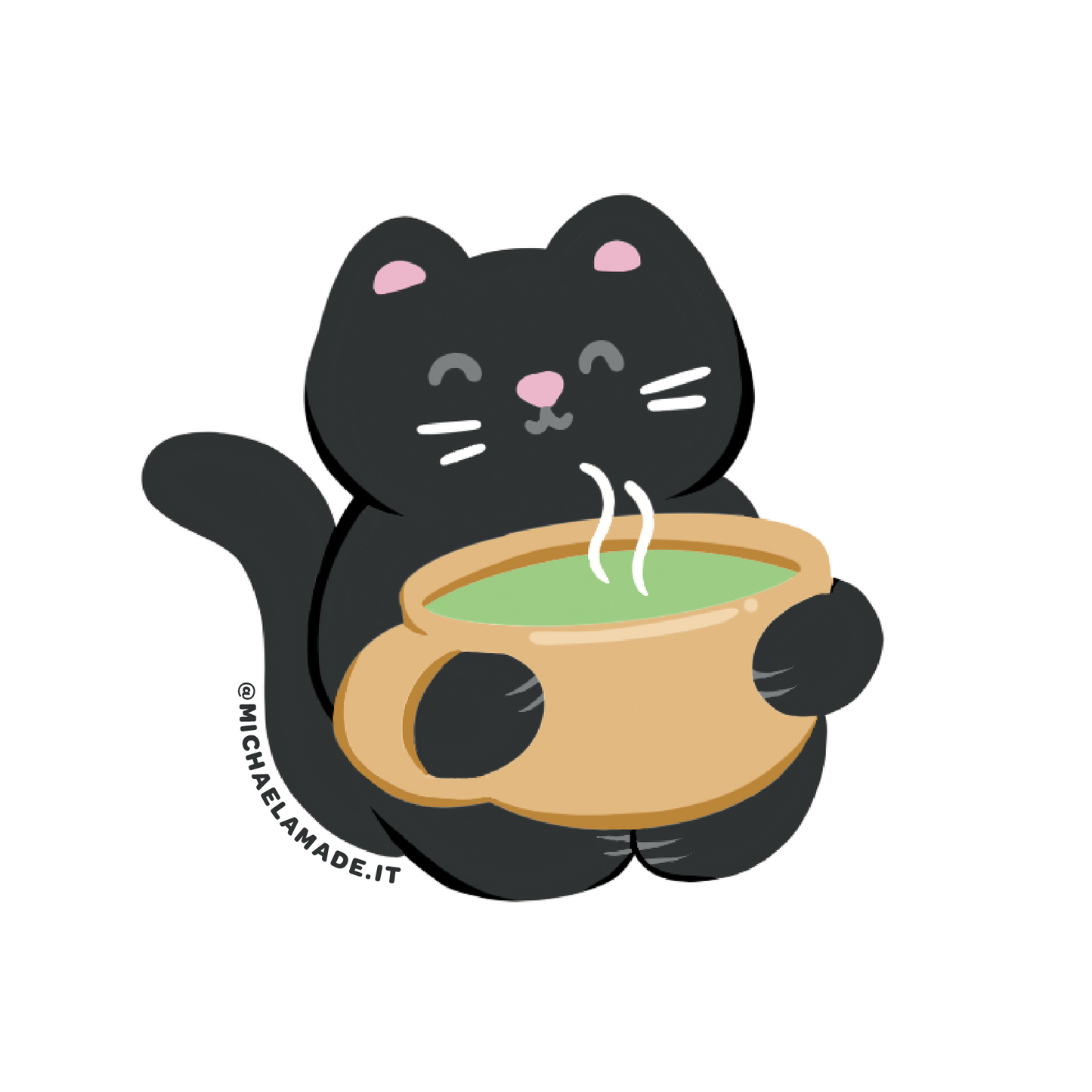 Matcha Task Cat Sticker