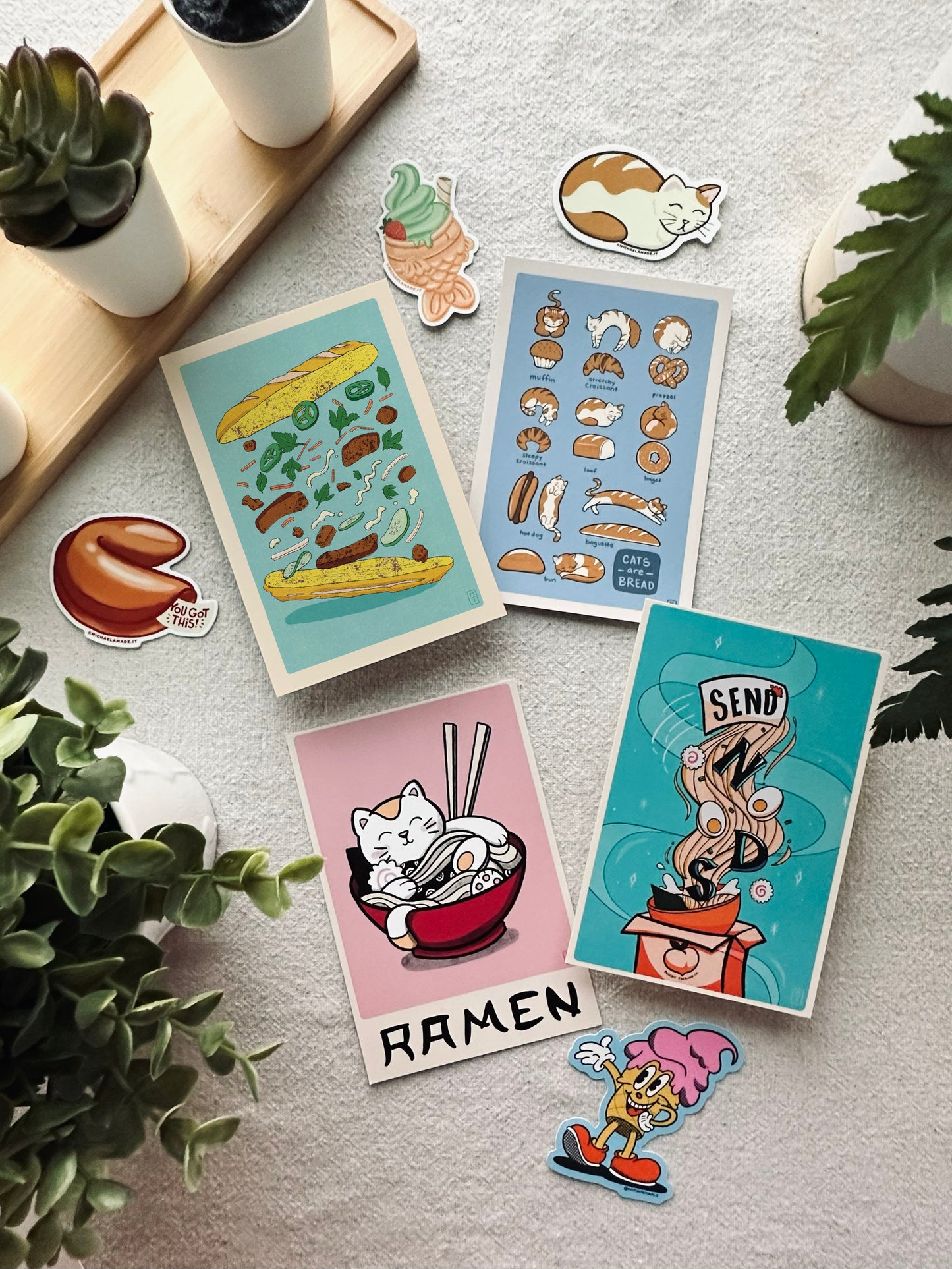 Bread Cats Postcard