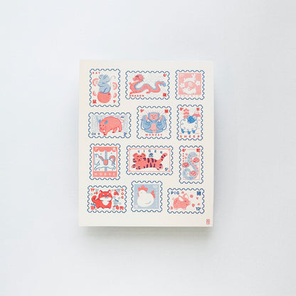 Zodiac Stamps Mid-Size