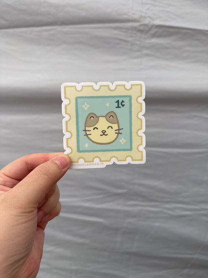 Cat Stamp 1¢ Sticker