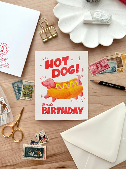 Hot Dog Birthday Card