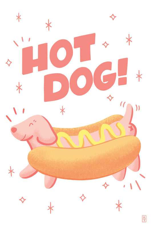 Hot Dog Postcard