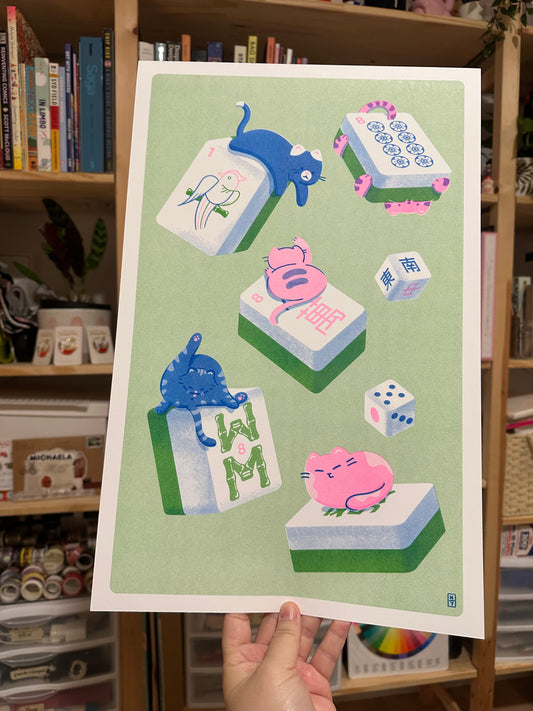 Mahjong Cats Poster