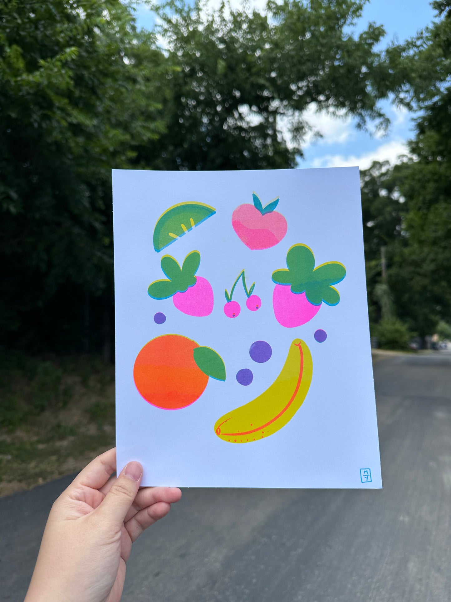 Fruits Riso Medium Print