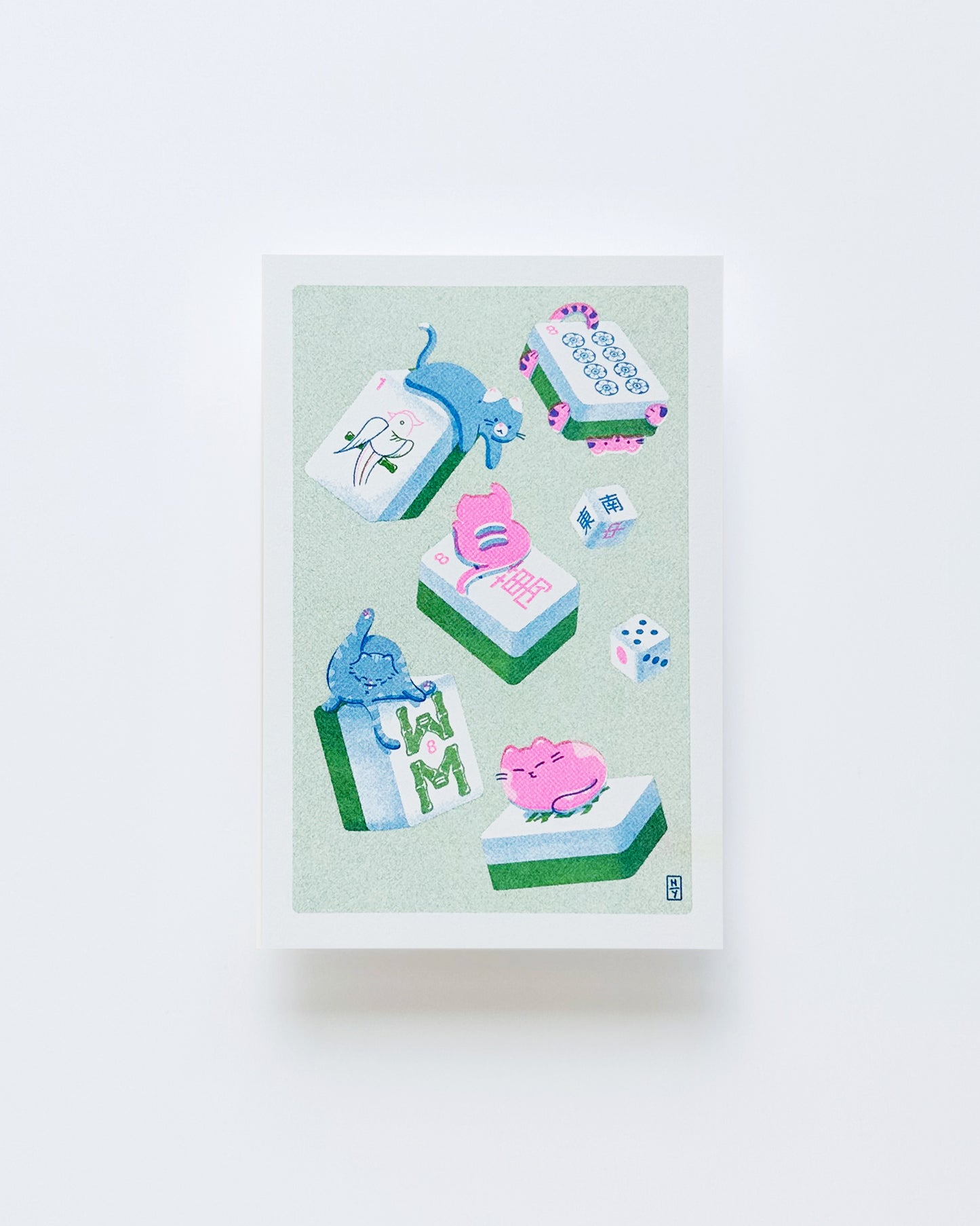 Mahjong Cats Postcard