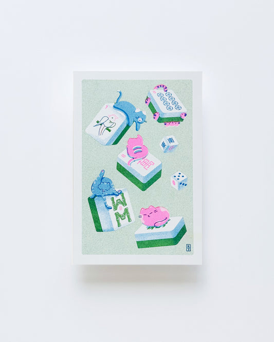 Mahjong Cats Postcard