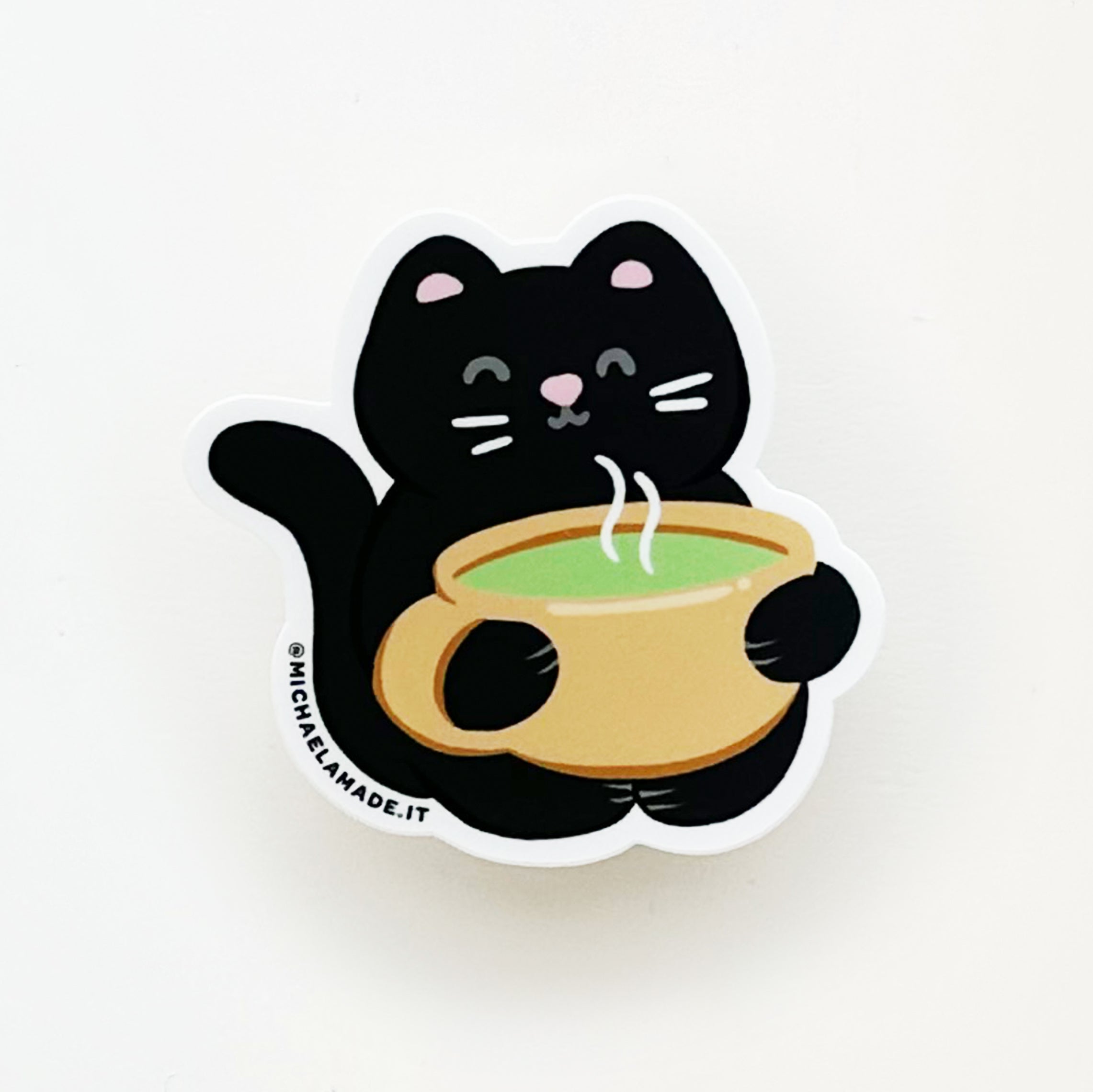 Matcha Task Cat Sticker – Michaela Made