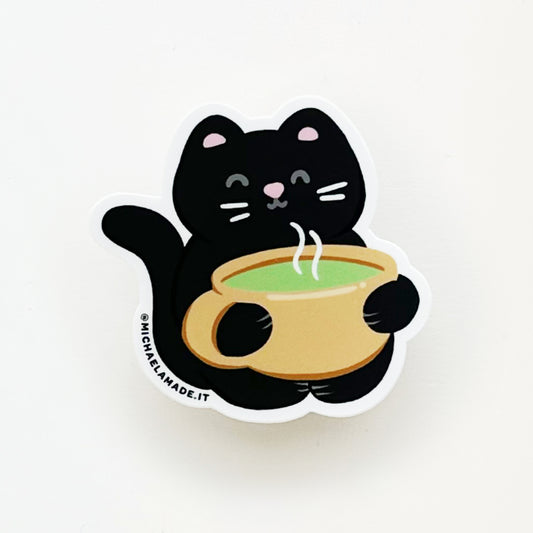 Matcha Task Cat Sticker
