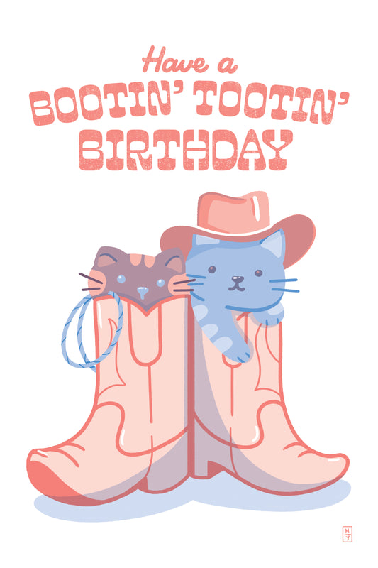 Bootin Tootin Cats Postcard