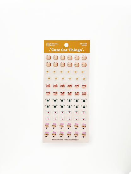Cute Cat Things PET Sticker Sheet