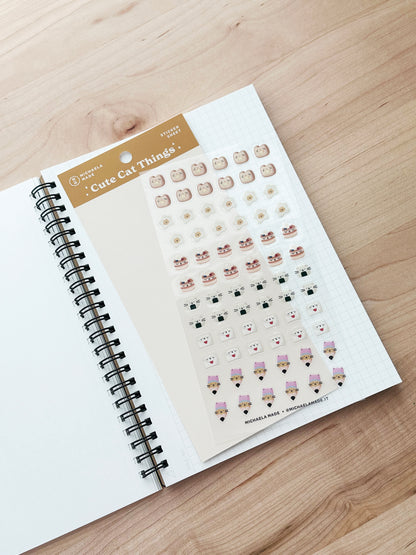 Cute Cat Things PET Sticker Sheet