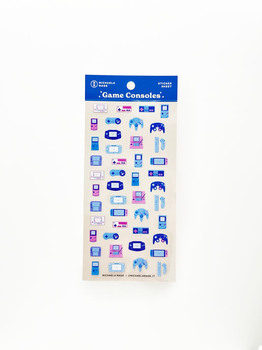 Game Consoles PET Sticker Sheet