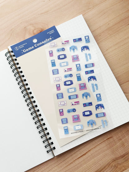 Game Consoles PET Sticker Sheet