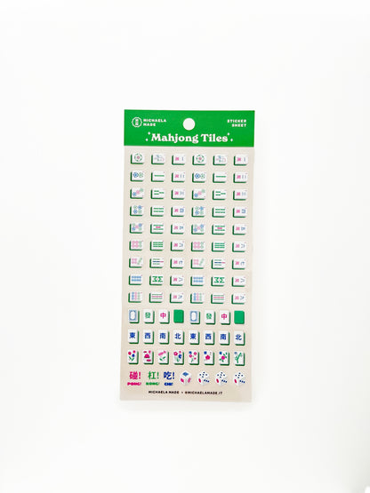 Mahjong Tiles PET Sticker Sheet
