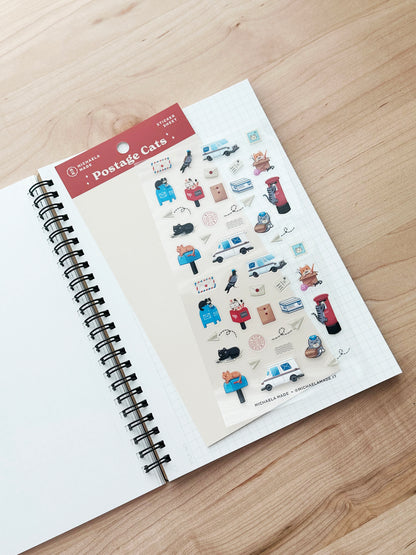 Postage Cats PET Sticker Sheet