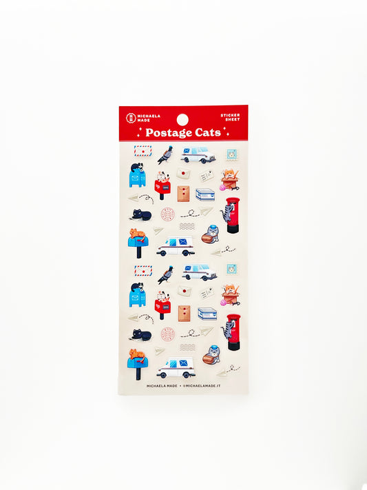 Postage Cats PET Sticker Sheet