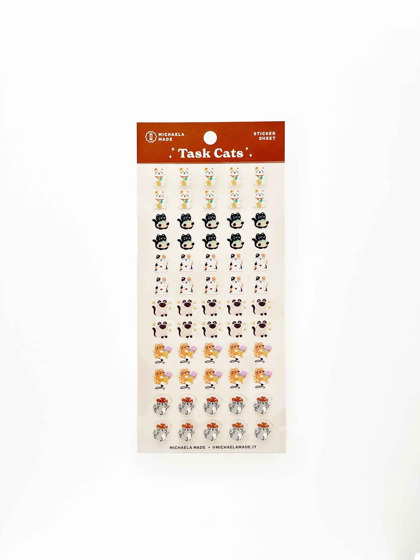 Task Cats PET Sticker Sheet