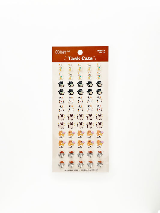 Task Cats PET Sticker Sheet