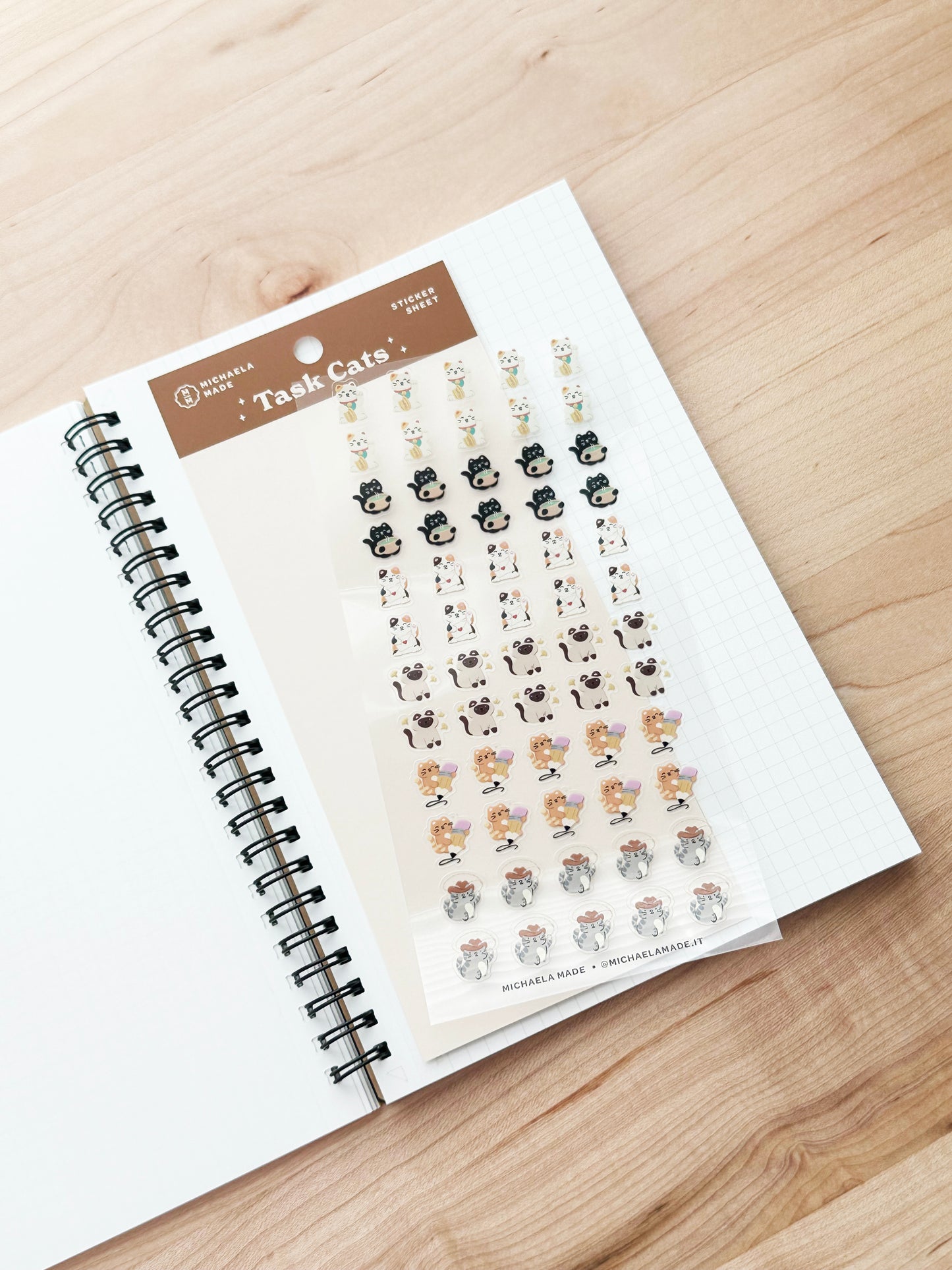 Task Cats PET Sticker Sheet