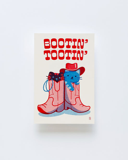 Bootin Tootin Cats Postcard