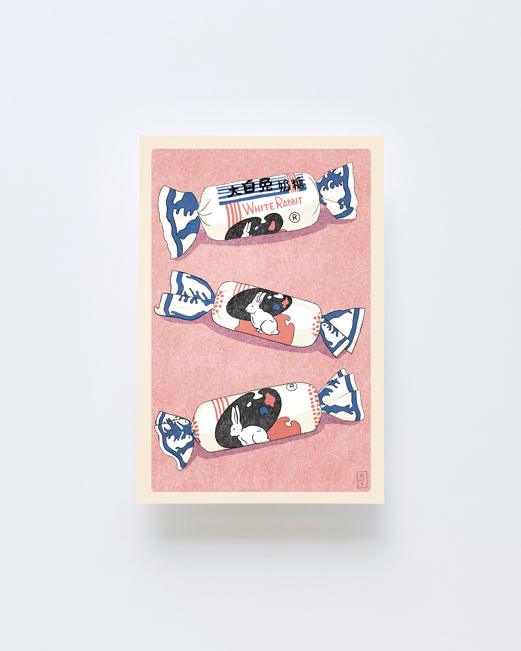 White Rabbit Postcard – Michaela Made