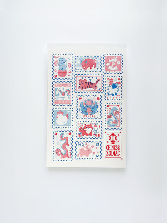 Zodiac Stamps Poster