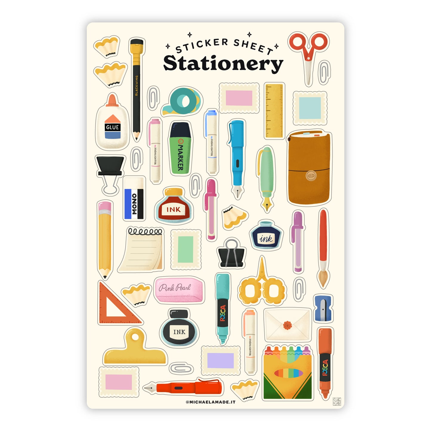 Stationery Sticker Sheet