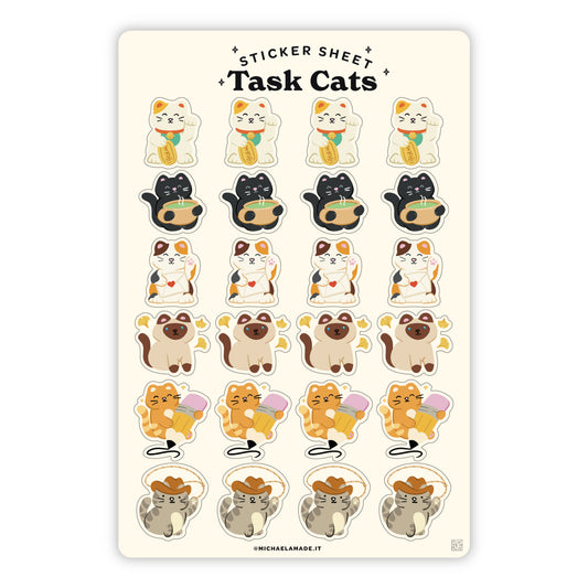 Task Cats Sticker Sheet