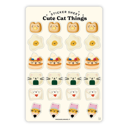 Cute Cat Things Sticker Sheet