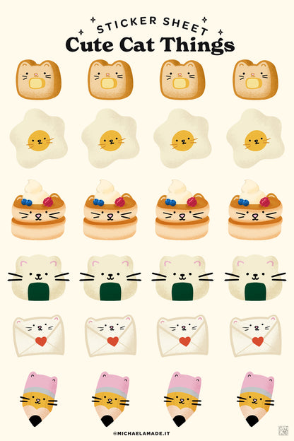 Cute Cat Things Sticker Sheet