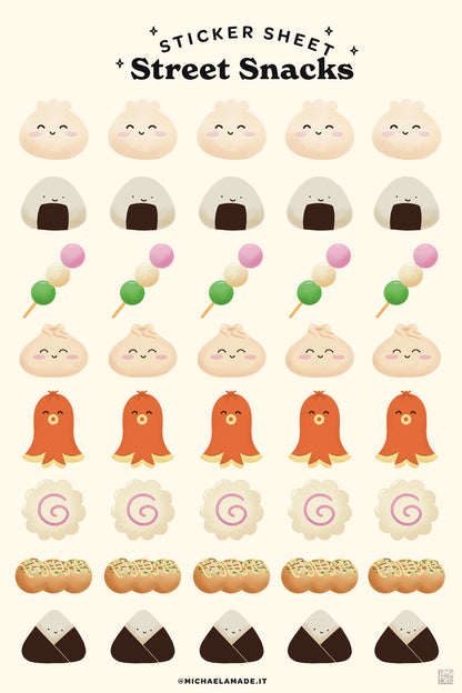 Street Snacks Sticker Sheet
