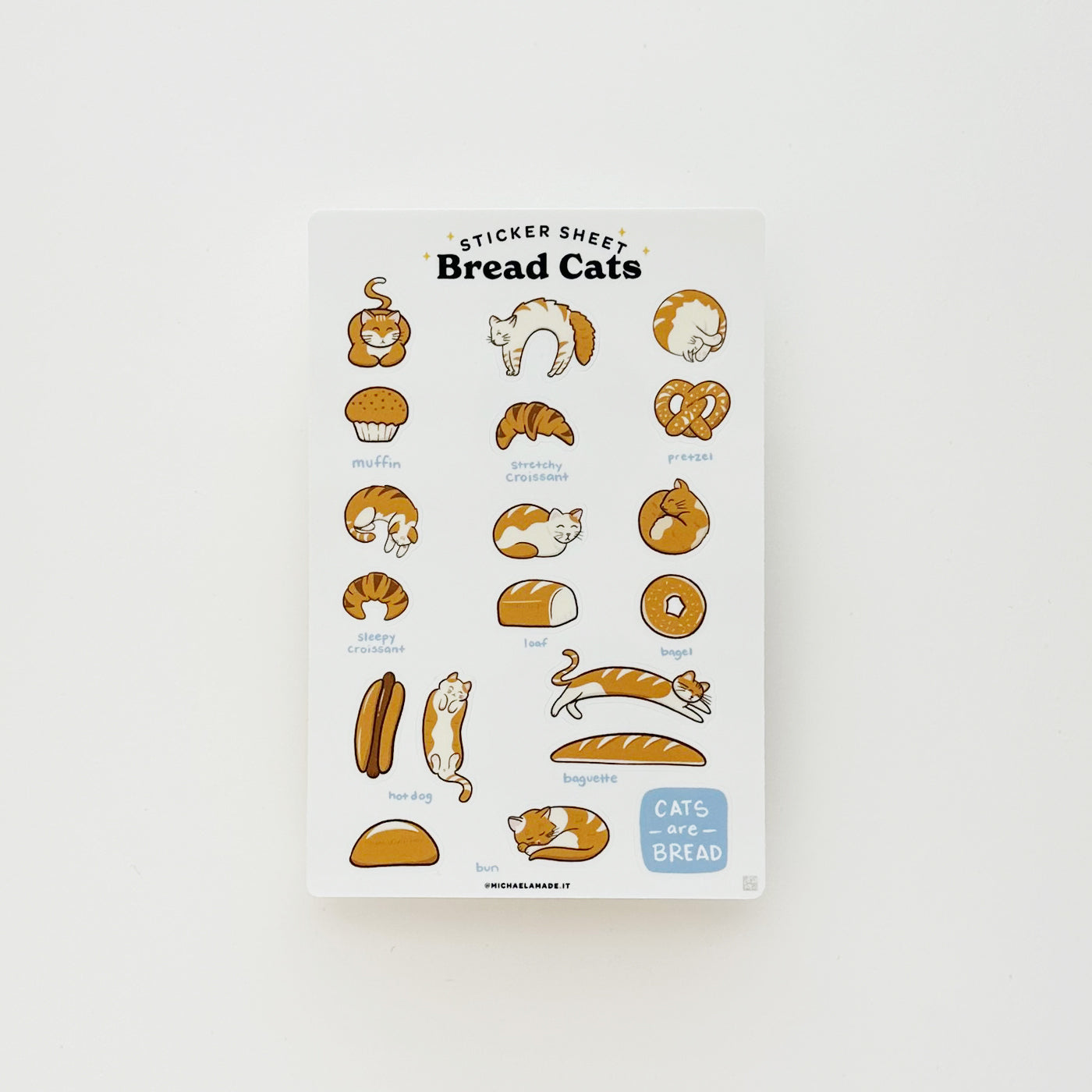 Bread Cats Sticker Sheet