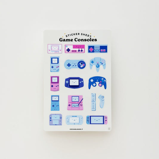 Game Consoles Sticker Sheet