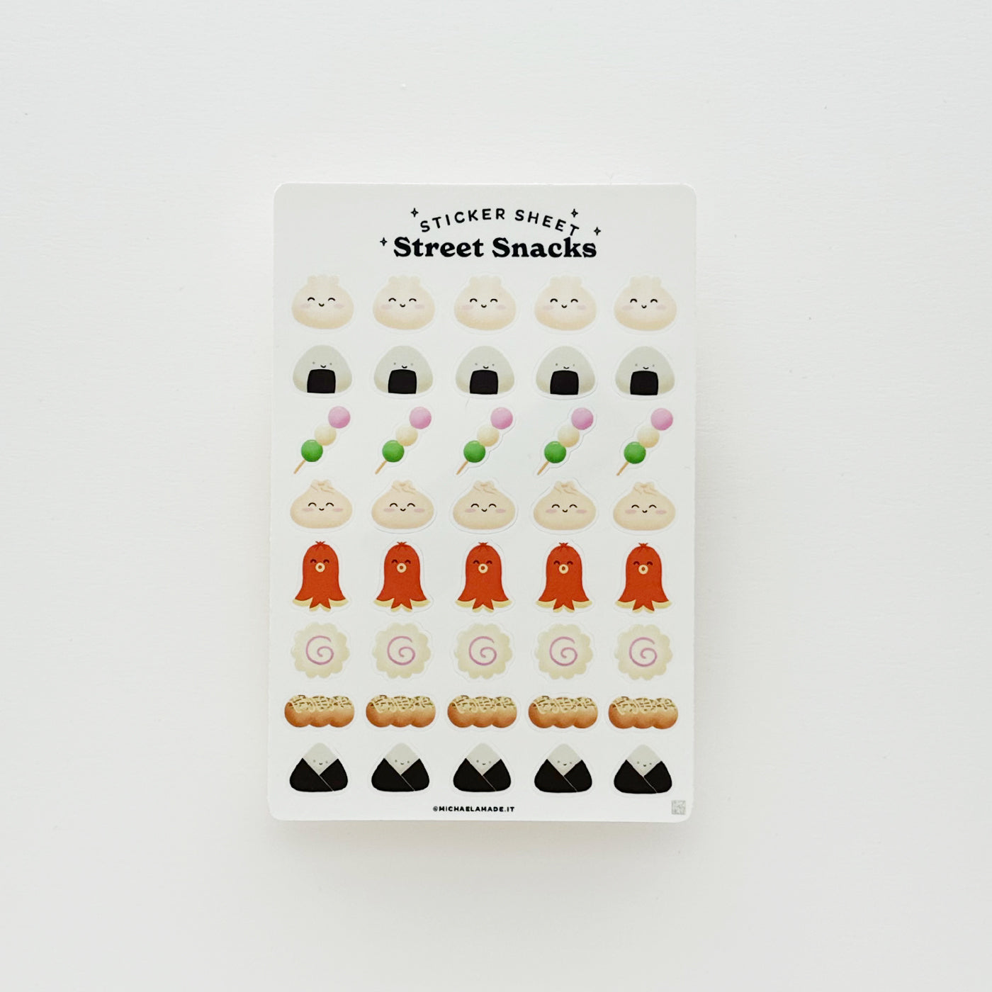 Snack Sticker Sheet Street Snacks Sticker Sheet – Michaela Made