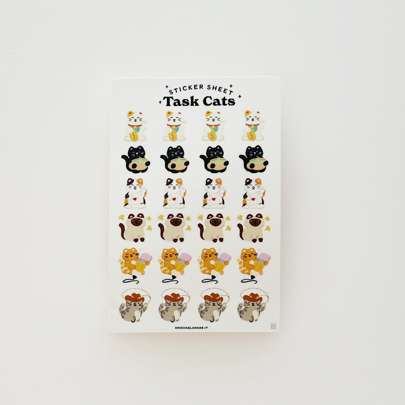 Task Cats Sticker Sheet