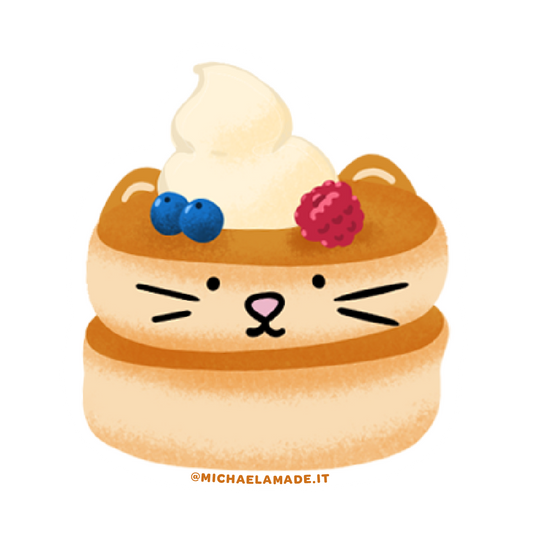 Japanese Pancake Cat Sticker