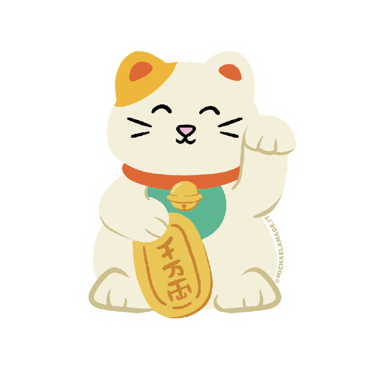 Lucky Task Cat Sticker
